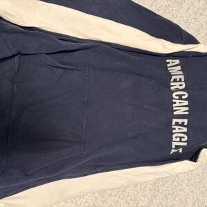 American Eagle Outfitters Navy and White Hoodie